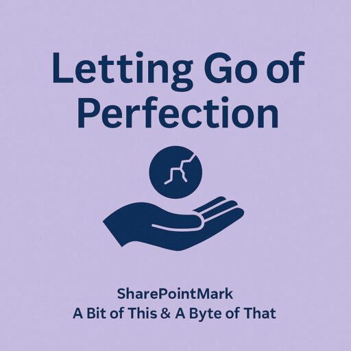 Letting Go of Perfection graphic on lavender background