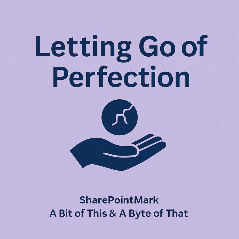 Letting Go of Perfection graphic on lavender background
