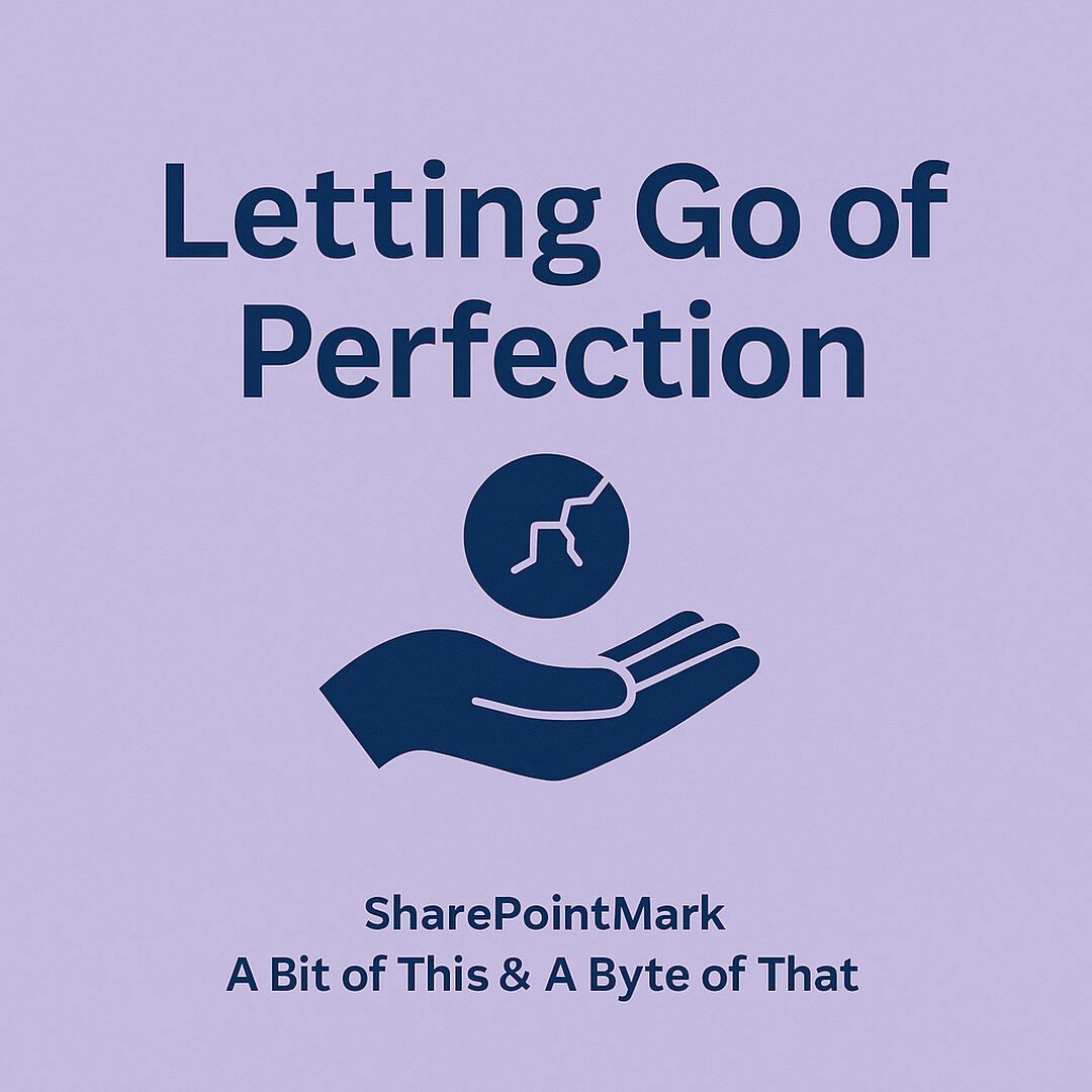 Letting Go of Perfection graphic on lavender background