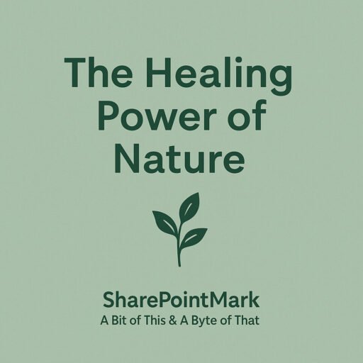 The Healing Power of Nature graphic on sage green background