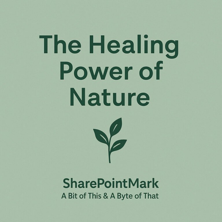 The Healing Power of Nature graphic on sage green background