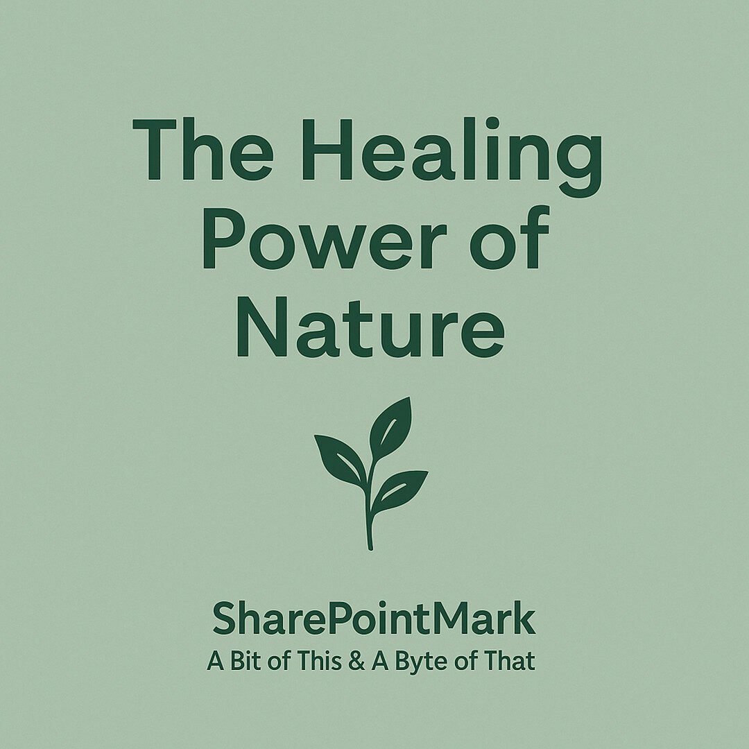 The Healing Power of Nature graphic on sage green background